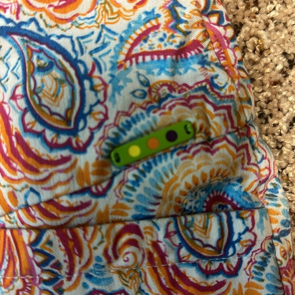 Swing Control Paisley Print Golf Pants Ankle‎ Cropped Colorful Size 12 - Picture 3 of 7